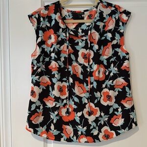 Talbots Sleeveless Flower Print Blouse